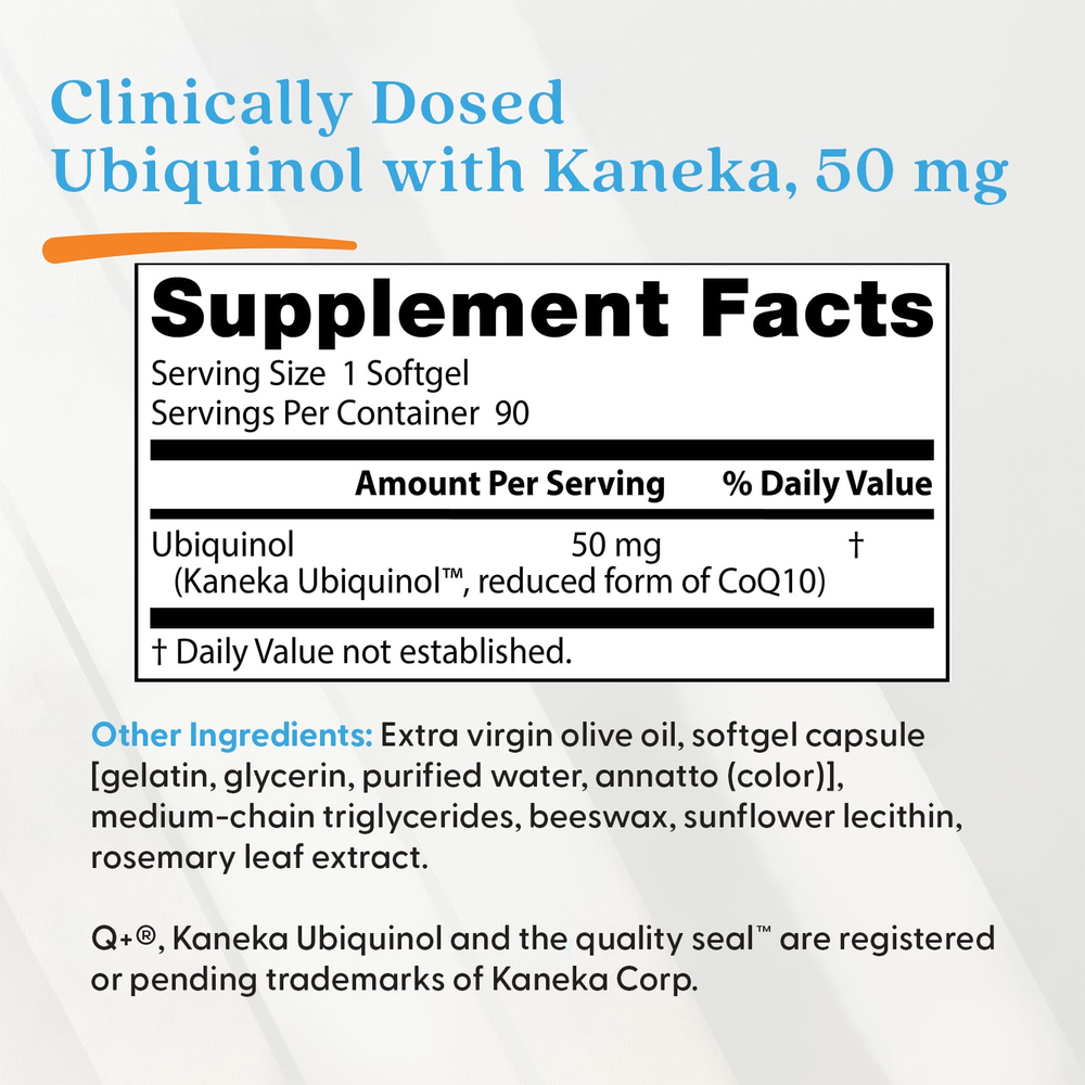 Doctor's Best, убихинол с Kaneka Q+®, 50 мг, 90 капсул