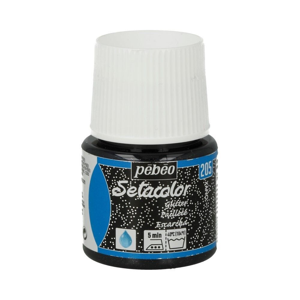 Краска для светлых тканей с микро-глиттером Setacolor 45 мл 329205 оникс, Pebeo Краска для светлых тканей с микро-глиттером Setacolor 45 мл 329205 оникс, Pebeo
