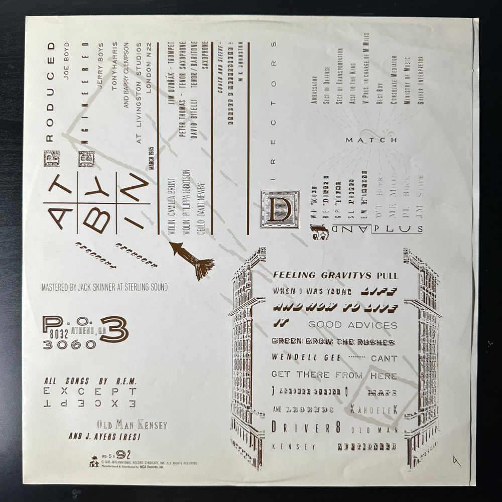 R.E.M. – Fables Of The Reconstruction / Reconstruction Of The Fables (США 1985г.)