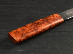 Нож шейный Ханты-Манси, дамасская сталь, рукоять мореная карельская берёза