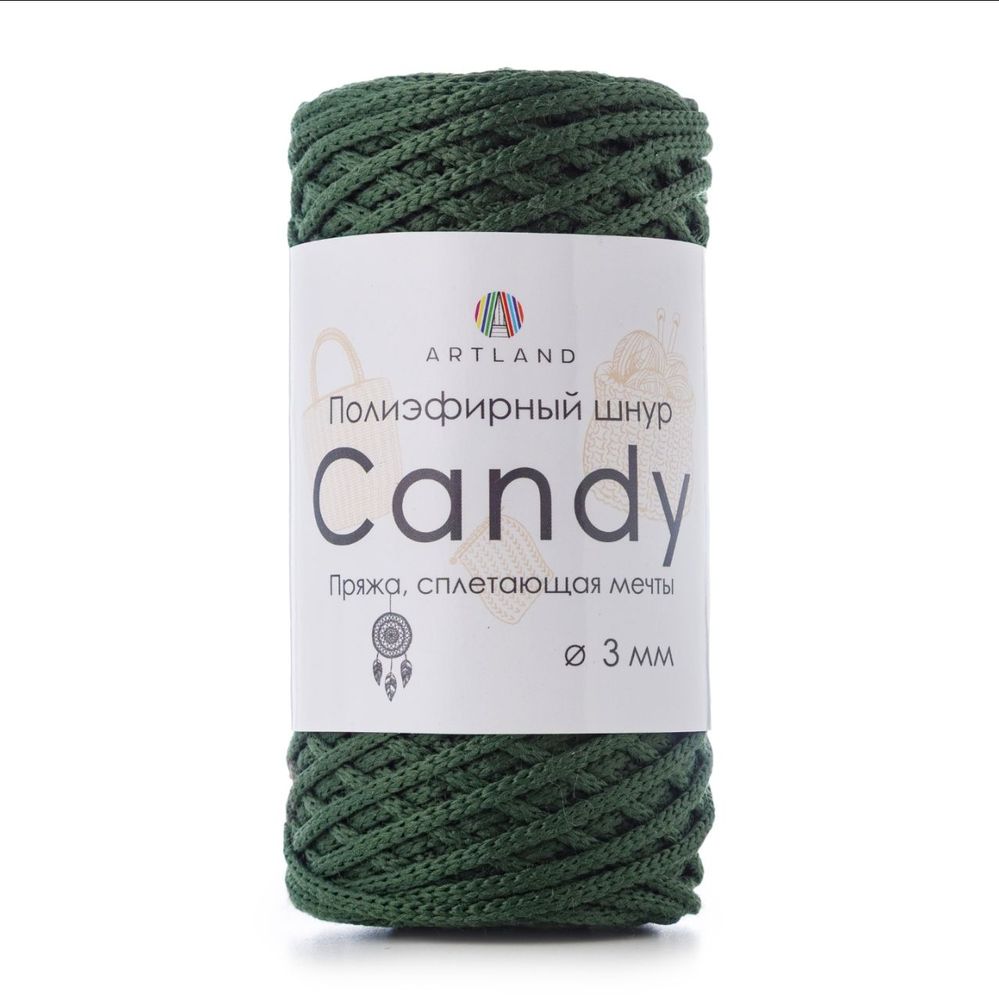 Полиэфирный шнур Candy 3 мм, 200 гр, 100м, хаки