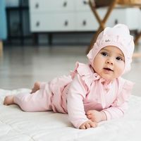 Боди-кимоно с длинным рукавом и крылышками "Камелия" 0+