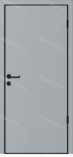 Влагостойкая Дверь Капель однопольная Оконный серый RAL 7040 Алюминиевая кромка АТЧП черная
