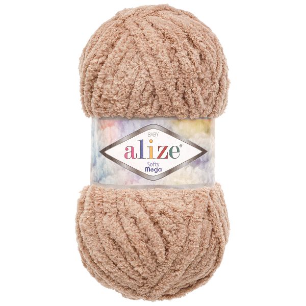 Пряжа Alize (Ализе) Softy Mega / уп.5 мот. по 100 г, 70м, 617 кофе с молоком