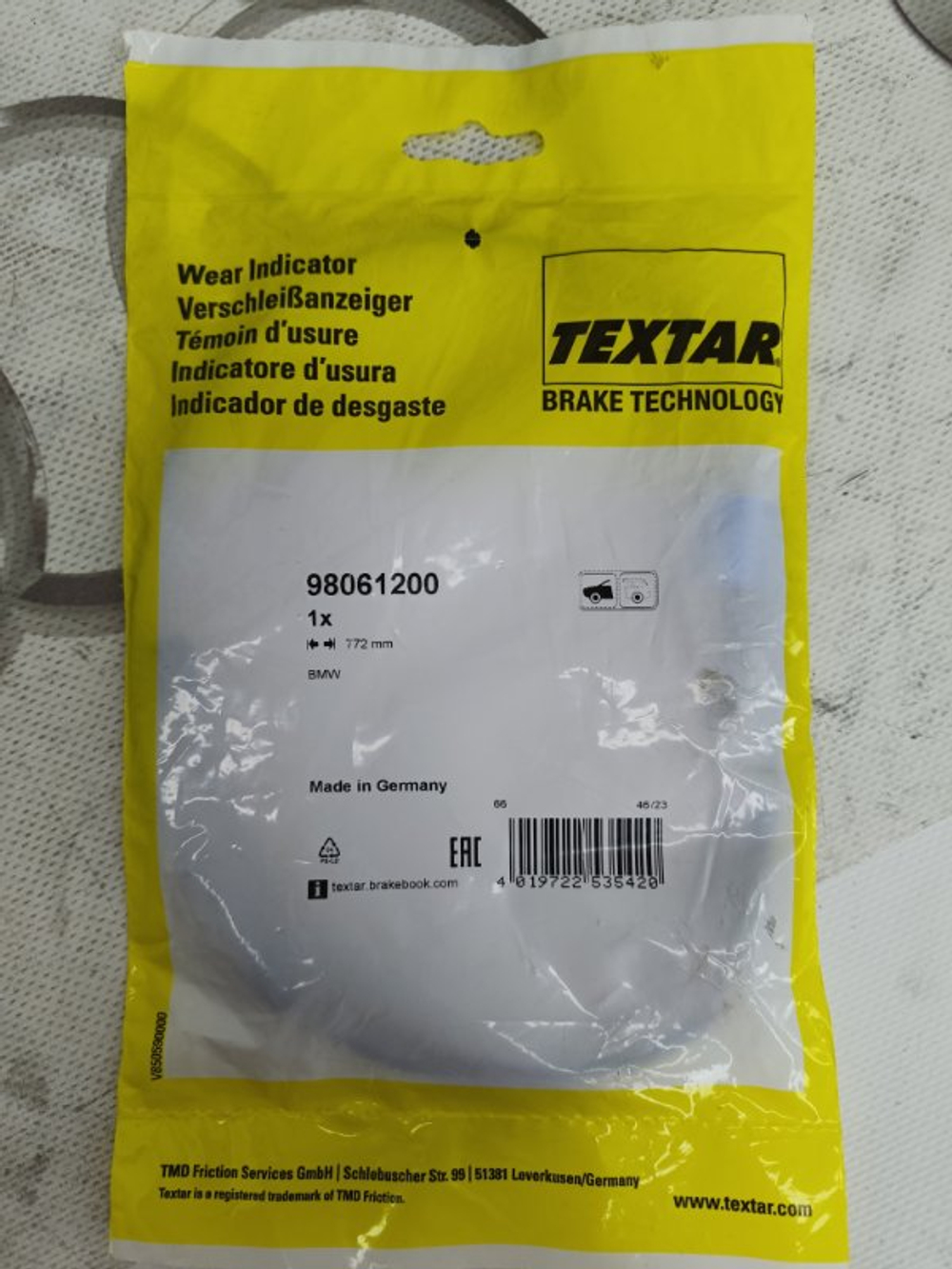 Датчик износа тормозных колодок передний TEXTAR 98061200