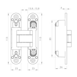 Петля скрытой установки ARMADILLO LM/U3D3000.VPG BL/FSG флор. золото /61915/ (1шт)