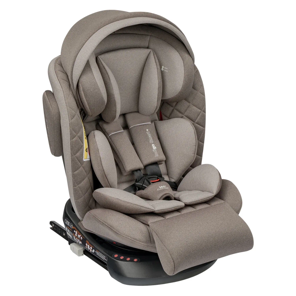 Автокресло Indigo SMART+ ISOFIX (0-36 кг) бежево-коричневый