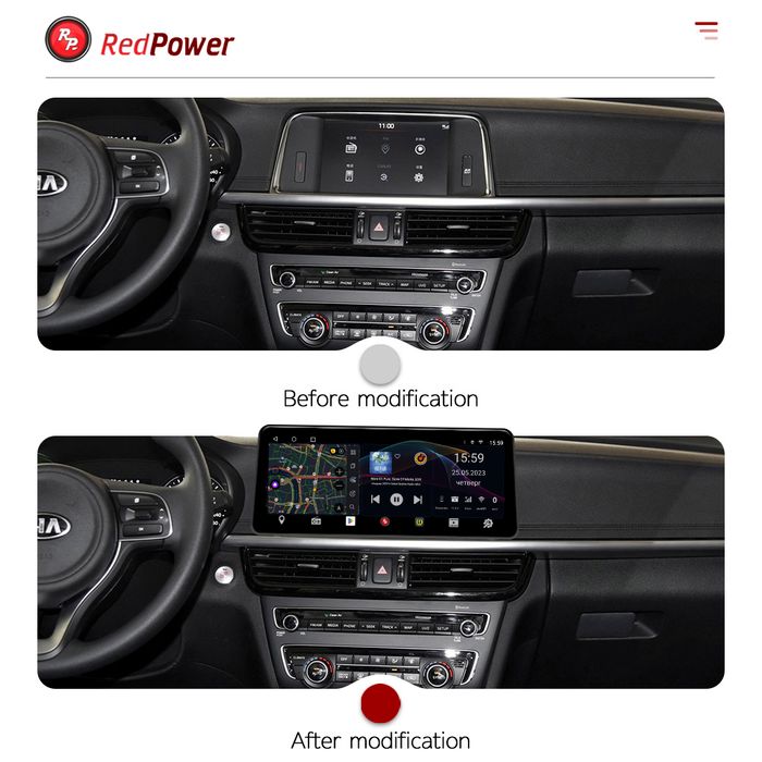 Магнитола для KIA Optima 2016-2020 - Redpower 85097XLB монитор 12.3" QLED в стиле BMW, Android 14, Быстрейшая, CarPlay, 4G SIM-слот