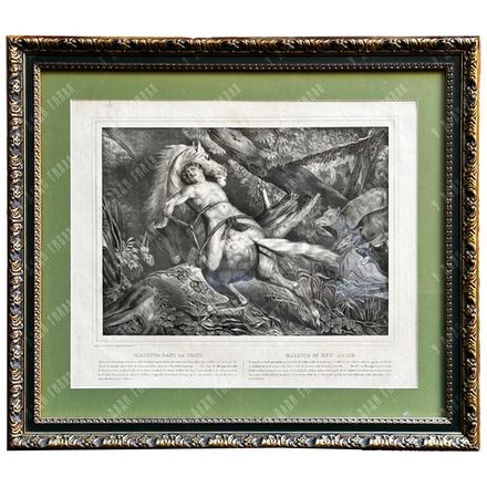 ЛУИ БУЛАНЖЕ. Мазепа в лесу. Литография. Париж. 1830