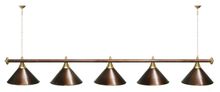 Лампа STARTBILLIARDS 5 пл. (плафоны золотые,штанга золотая,фурнитура золото)