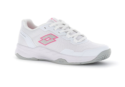 Женские Кроссовки теннисные Lotto Mirage 600 II ALR W - all white/silver metal 2/neon magenta