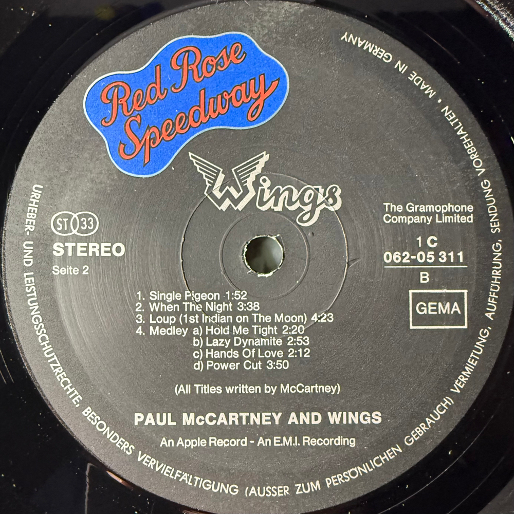 Wings ‎– Red Rose Speedway (Германия 1973г.)