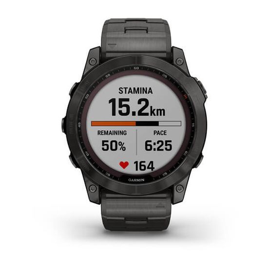 Часы Garmin Fenix 7X Sapphire Solar, темносерый DLC титан с титановым браслетом 010-02541-27