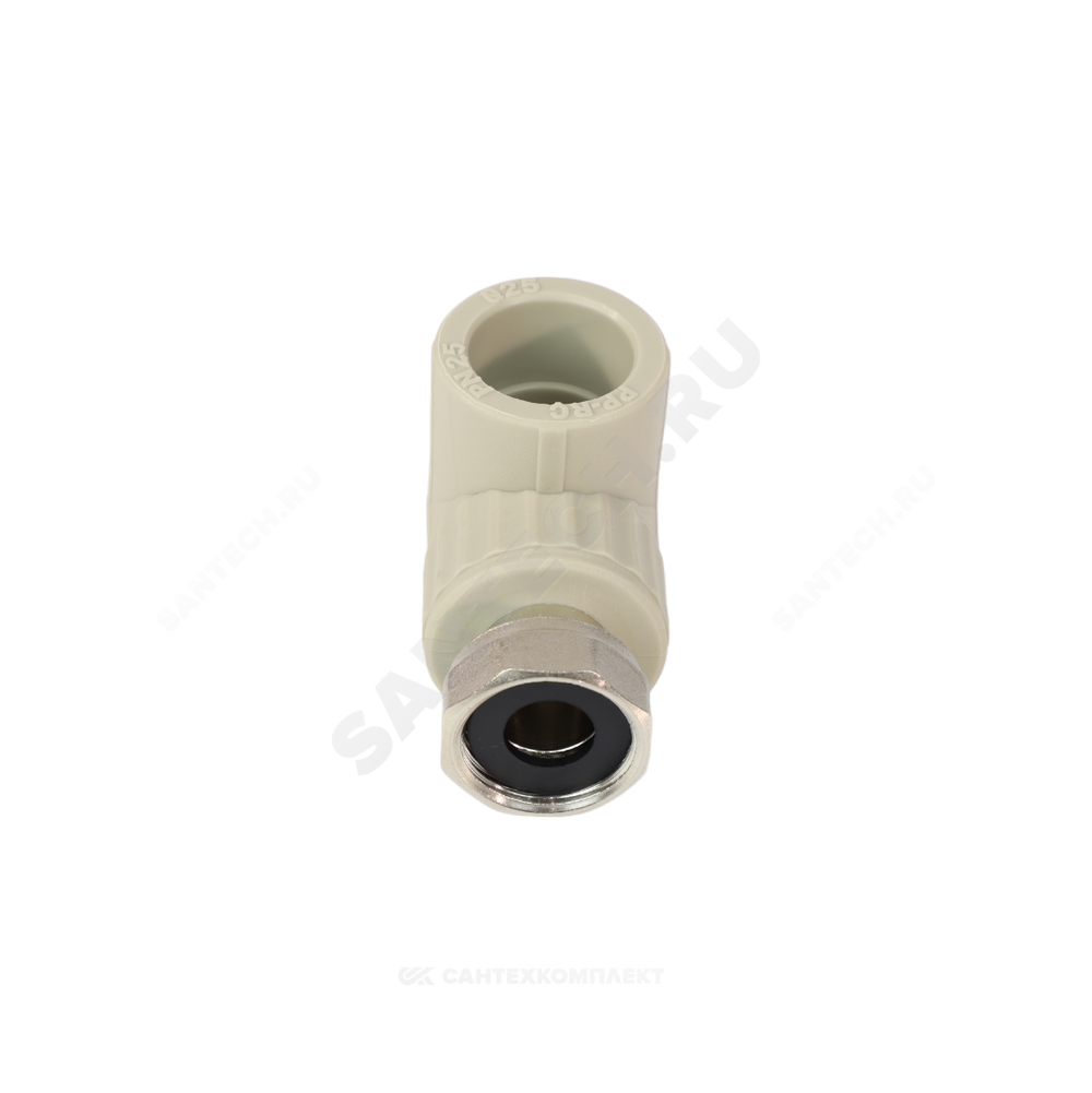Угольник PP-R комбинированный серый Дн 25х3/4" с накидной гайкой VALFEX 10138025Г