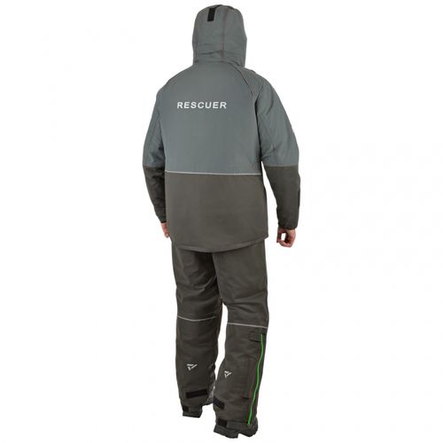 Костюм-поплавок мужской зимний "Rescuer IV prosport"-45, hardguard, серый (зеленые молнии), ХСН