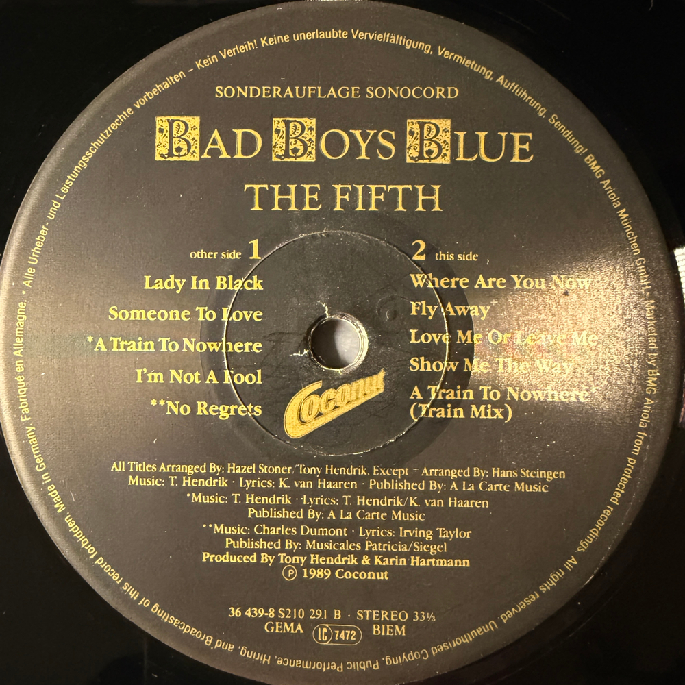 Bad Boys Blue ‎– The Fifth (Германия 1989г.) Т