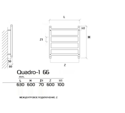 Полотенцесушитель водяной Quadro-1 60x60 см