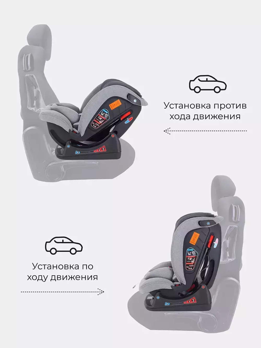 Автокресло RANT AY913 "MATRIX" Active Line (Grey) группа 0+-1-2-3  (0-36 кг)