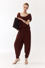 Блуза из смеси со льном с пышными рукавами - H&M