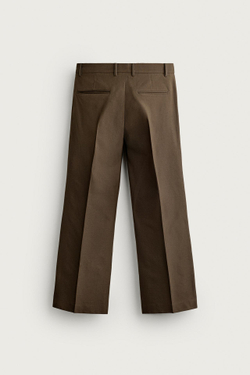 ZARA БРЮКИ КОСТЮМНЫЕ FLARED FIT, ТЕМНЫЙ ХАКИ