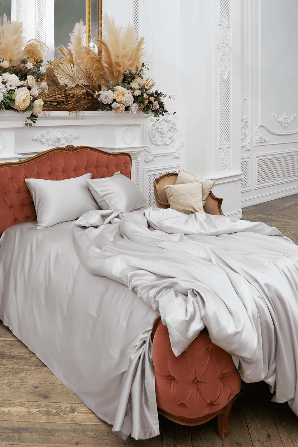Пододеяльник 200х220 German Grass Блиссен Серый (Silk Bliss Silvery Grey)
