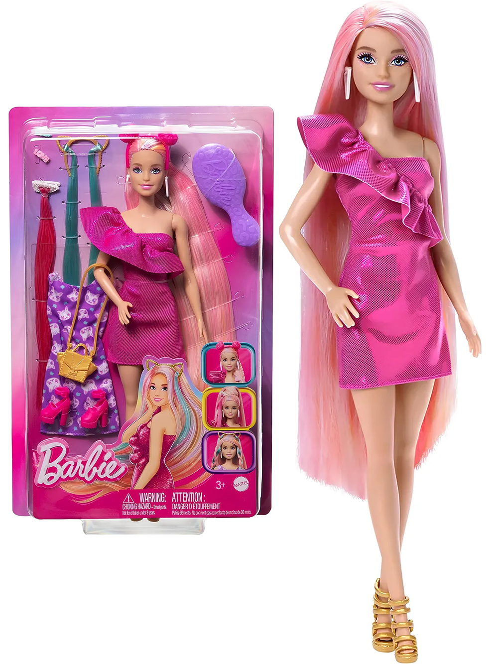 Кукла Барби Фан энд Фэнси | Barbie Fun and Fancy Hair | модная кукла Mattel | 3+