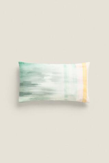 ZARA HOME ЧЕХОЛ ДЛЯ ДЕКОРАТИВНОЙ ПОДУШКИ С ПРИНТОМ ТАЙ ДАЙ, ГОЛУБОЙ