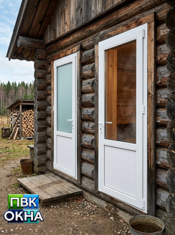 Дверь пластиковая со стеклом замок с ключами