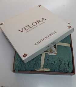 Velora Home Плед LUX Однотонный-2 зеленый цвет 200х230 100% Хлопок