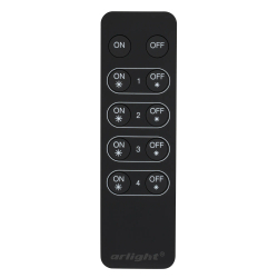 Пульт SR-2833K4 Black (диммер 4 зоны) (Arlight, IP20 Пластик, 3 года) 021057