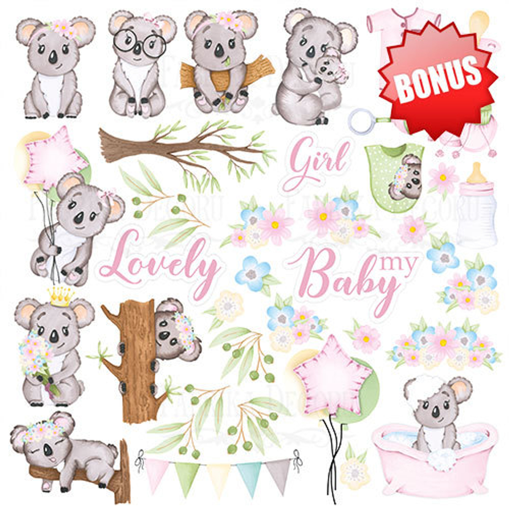 Набор скрапбумаги Puffy Fluffy Girl 30,5x30,5 см 10 листов