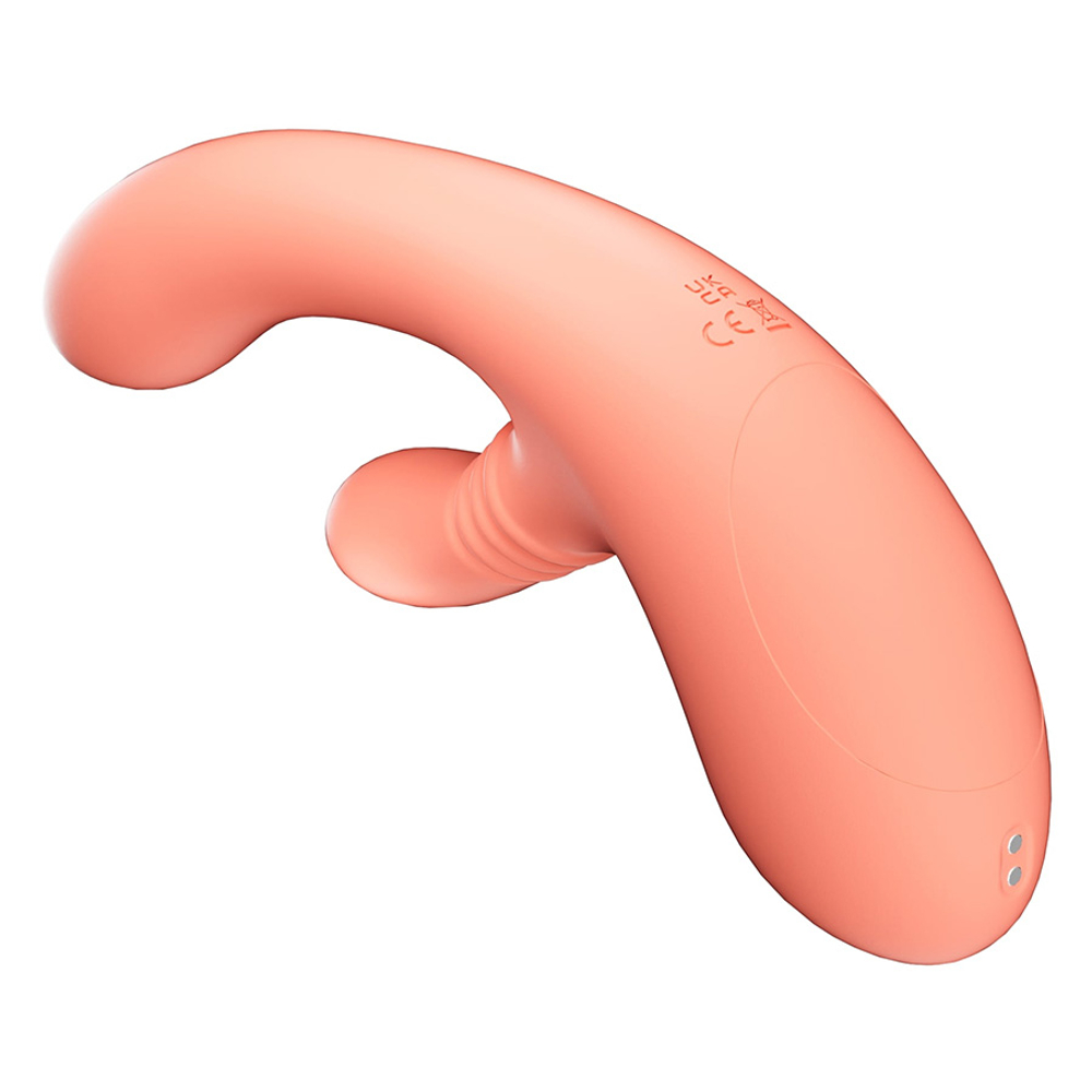 Коралловый вибратор-кролик 27см с ротацией Amovibe Vibella Rabbit Vibrator