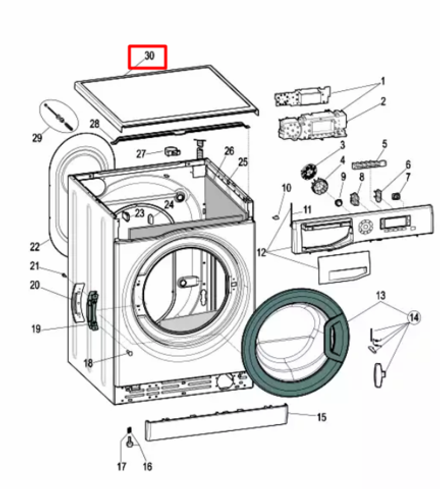 Верхняя крышка (рабочий стол) для стиральной машины Indesit/Ariston C00509018