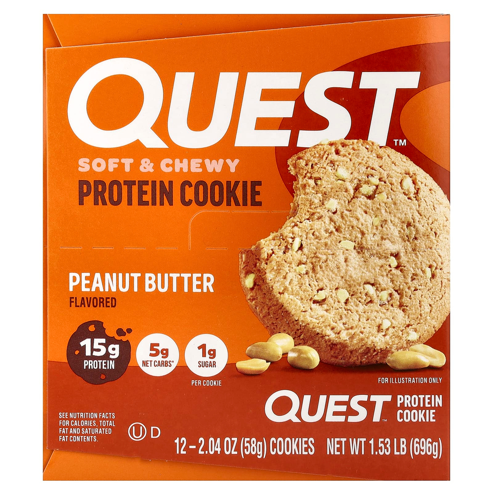 Quest Nutrition, Protein Cookie, арахисовая паста, 12 штук, 58 г (2,04 унции)