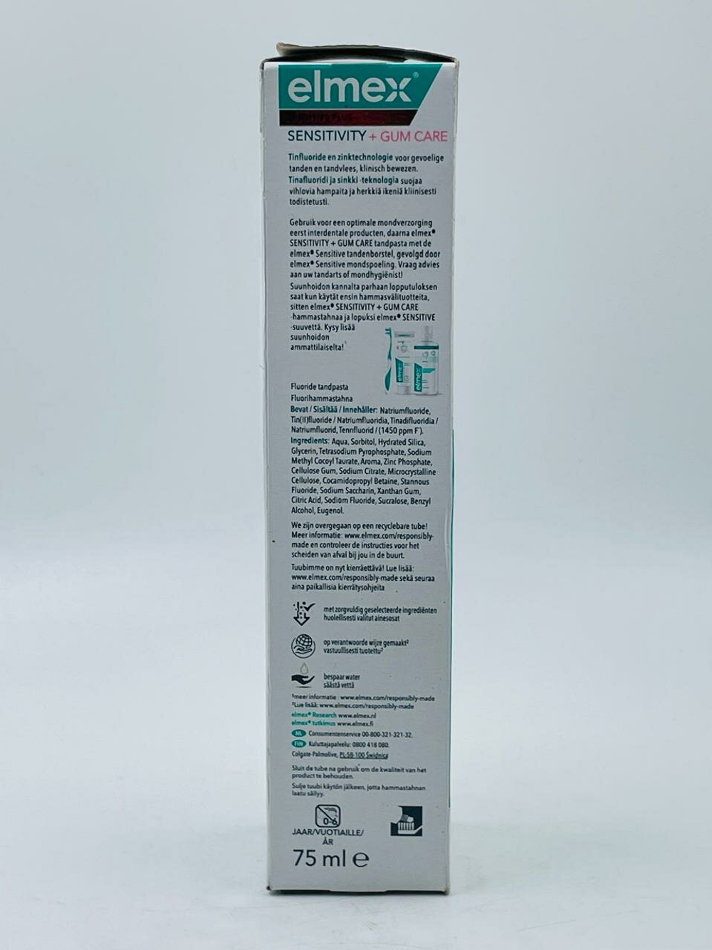 Зубная паста Elmex Sensitive+ Gum Care, с фтором, цинком, для чувствительных зубов, 75 мл
