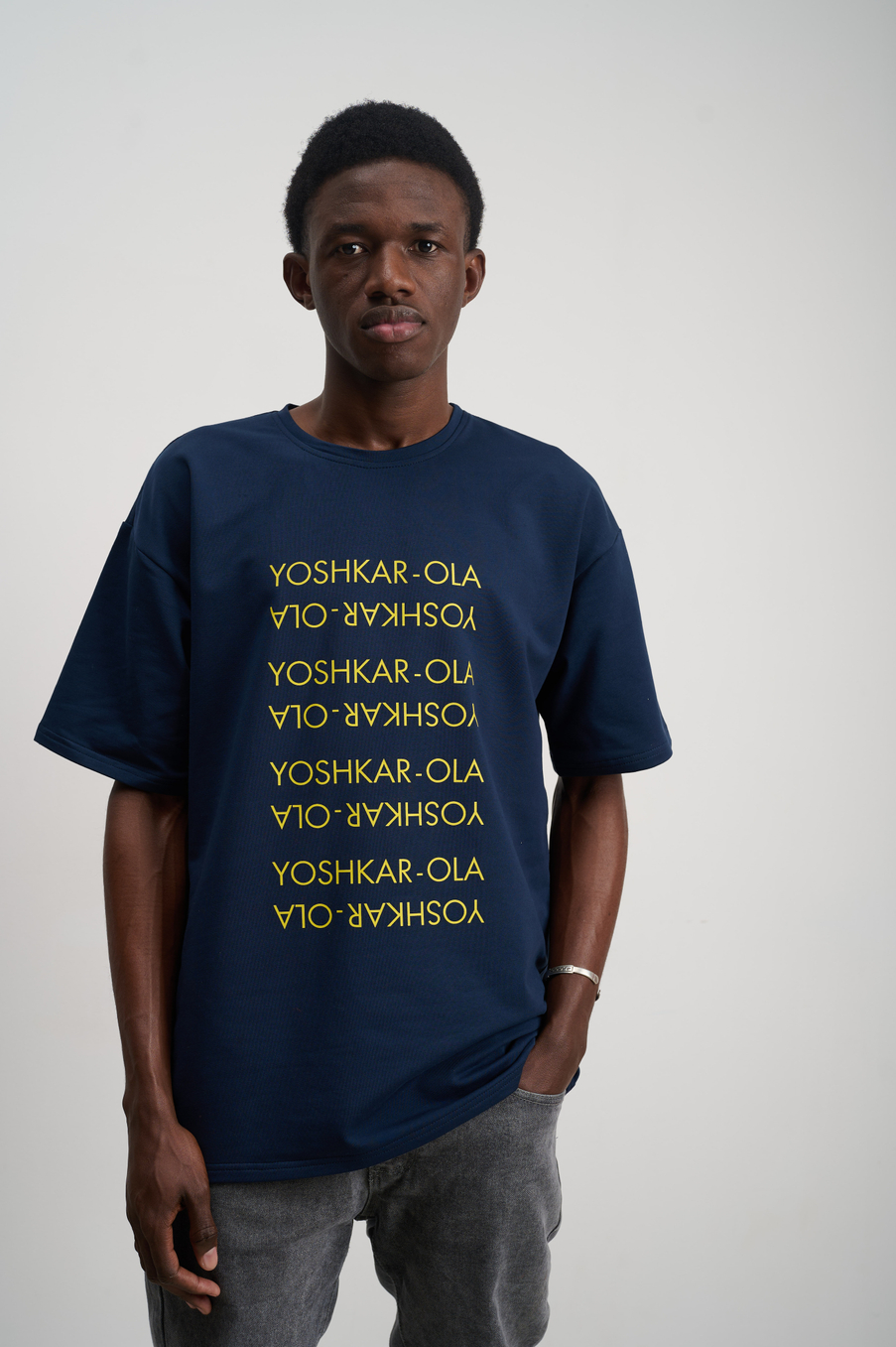 Футболка оверсайз унисекс " YOSHKAR-OLA" синий