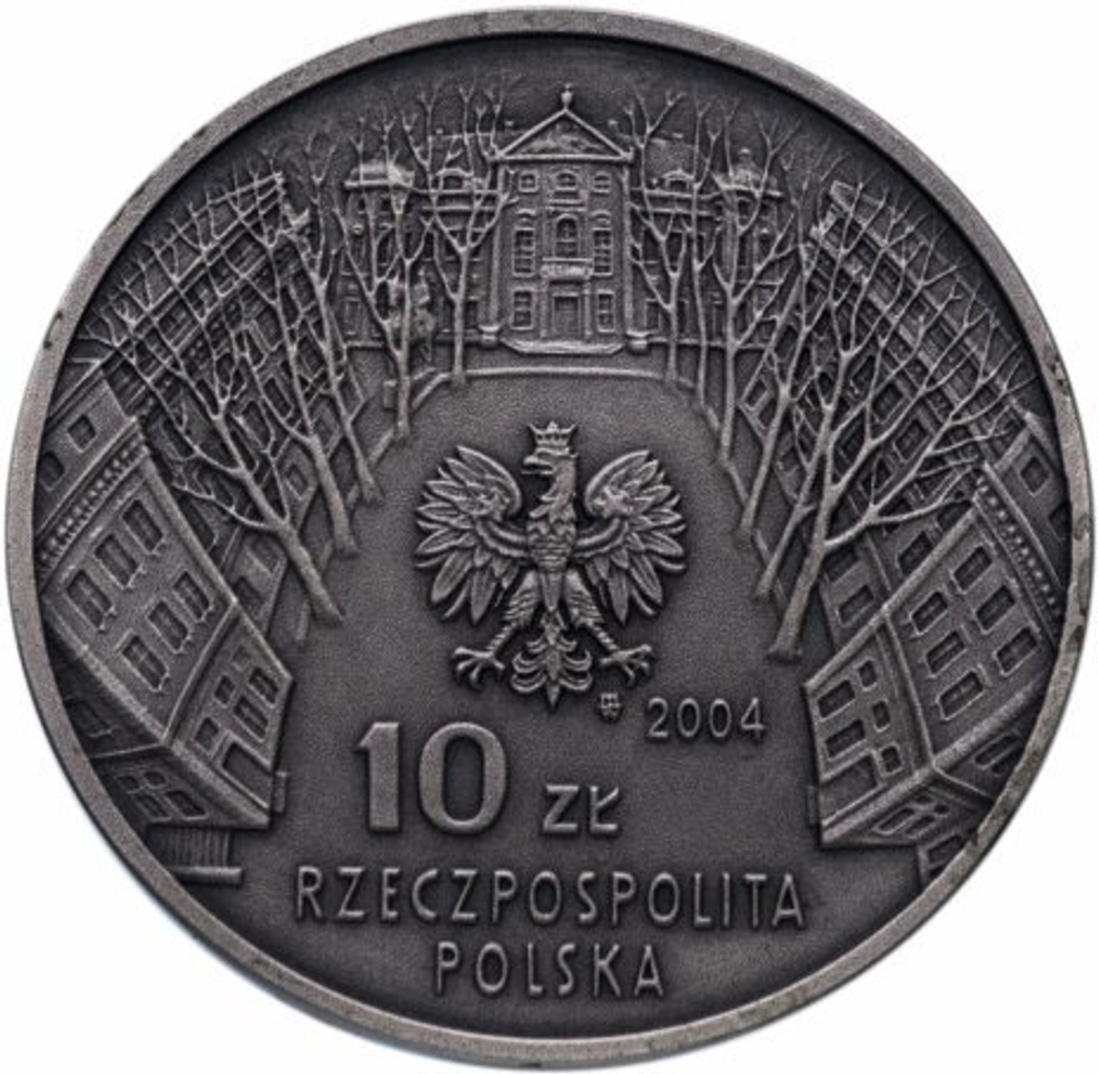 10 злотых 2004 год, Польша. 100-летие Академии изящных искусств Польши. Культура. Цветная. Серебро. PROOF
