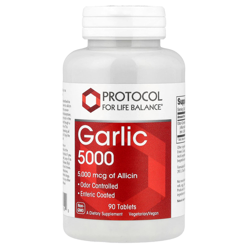 Protocol for Life Balance, Garlic 5000, чеснок, 5000 мкг, 90 таблеток