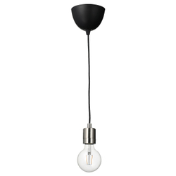 IKEA SKAFTET  (ИКЕА СКАФТЕТ)  -  / LUNNOM Подвесной светильник с лампой, никель/прозрачная сфера