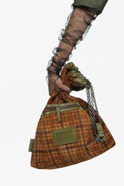 ZARA X JOHN GALLIANO БОЛЬШАЯ КОЖАНАЯ СУМКА TRI-CHIC — LIMITED EDITION, ЗЕЛЕНЫЙ ХАКИ