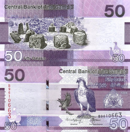 Гамбия 50 даласи 2019 - 2023 Каменные круги Вассу UNC