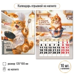 Календарь отрывной на магните 2027 готовим с котом