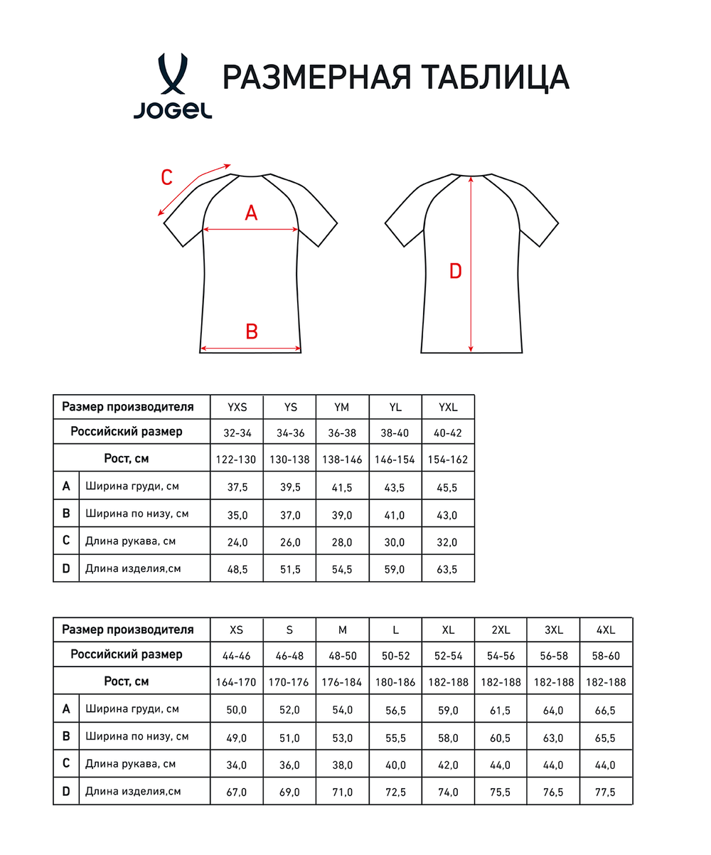 Футболка тренировочная Jögel PREMIER PerFormDRY Spartak Training Poly Tee-K, красный