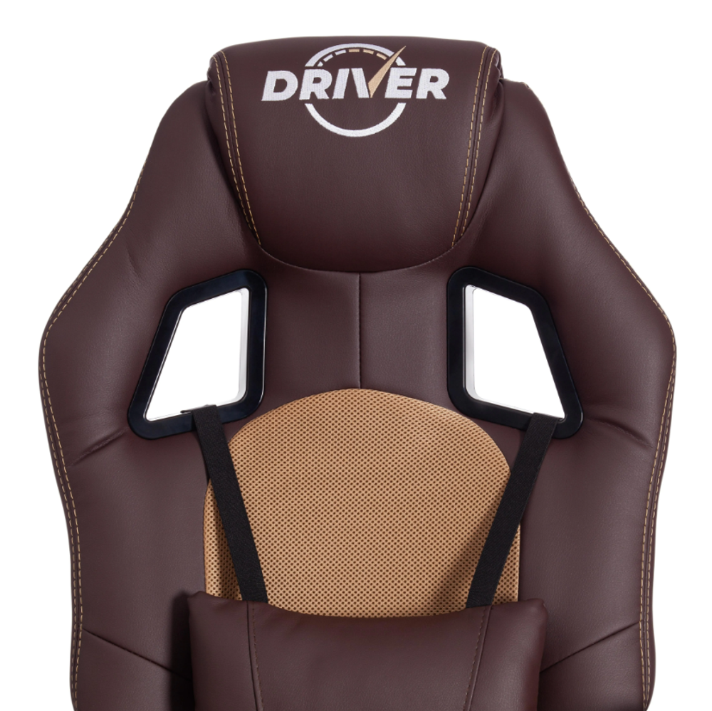 Driver Кресло (кожзам/ткань коричневый/бронза)