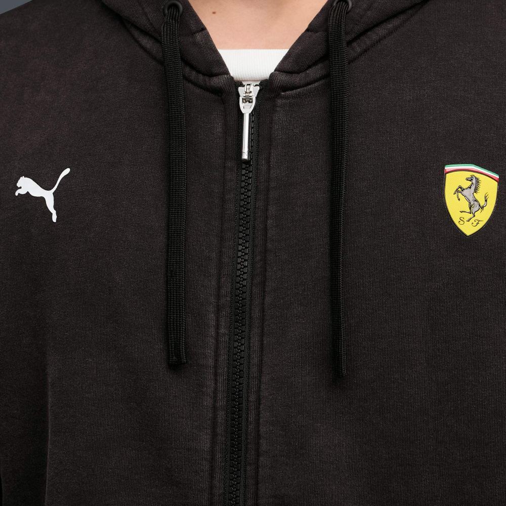 PUMA X SCUDERIA FERRARI МУЖСКАЯ СПОРТИВНАЯ ТОЛСТОВКА С КАПЮШОНОМ, ЧЕРНЫЙ