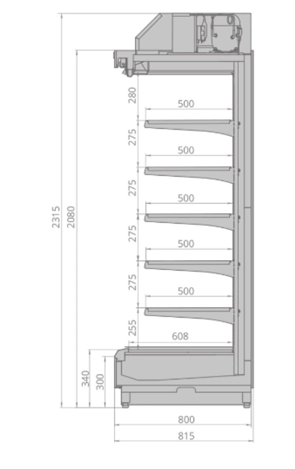 Горка холодильная BRANDFORD Cronox 2080.800.250