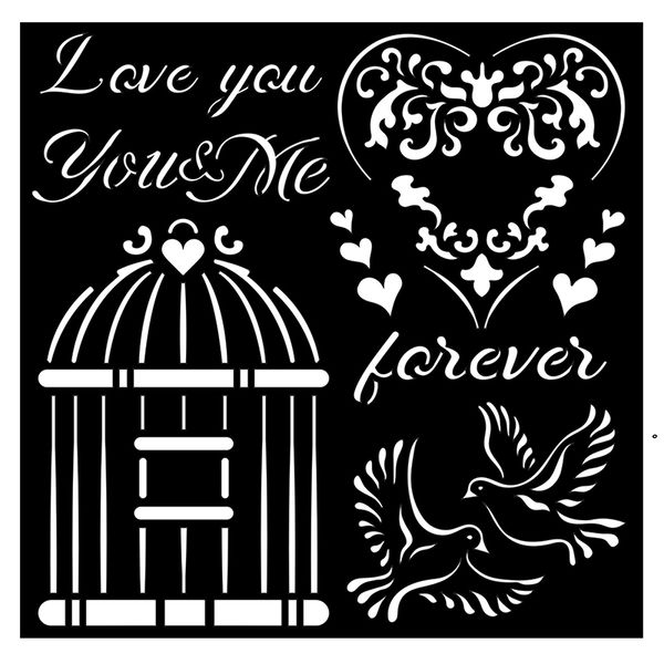 Трафарет You and me Love me серии Mix Media 3D эффект