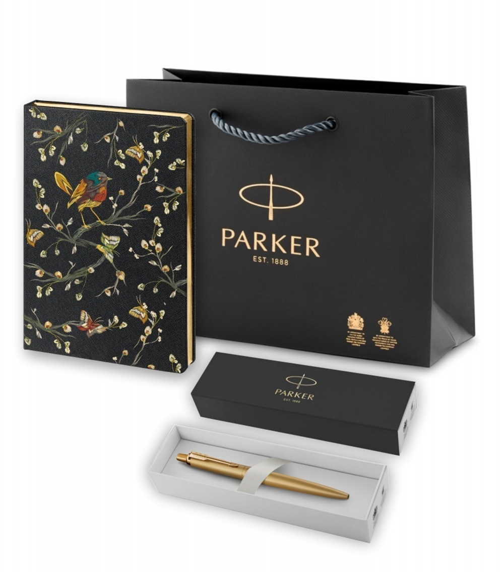 Подарочный набор: Jotter XL SE20 Monochrome в подарочной упаковке, цвет: Gold, стержень Mblue и Ежедневник недатированный, черный.