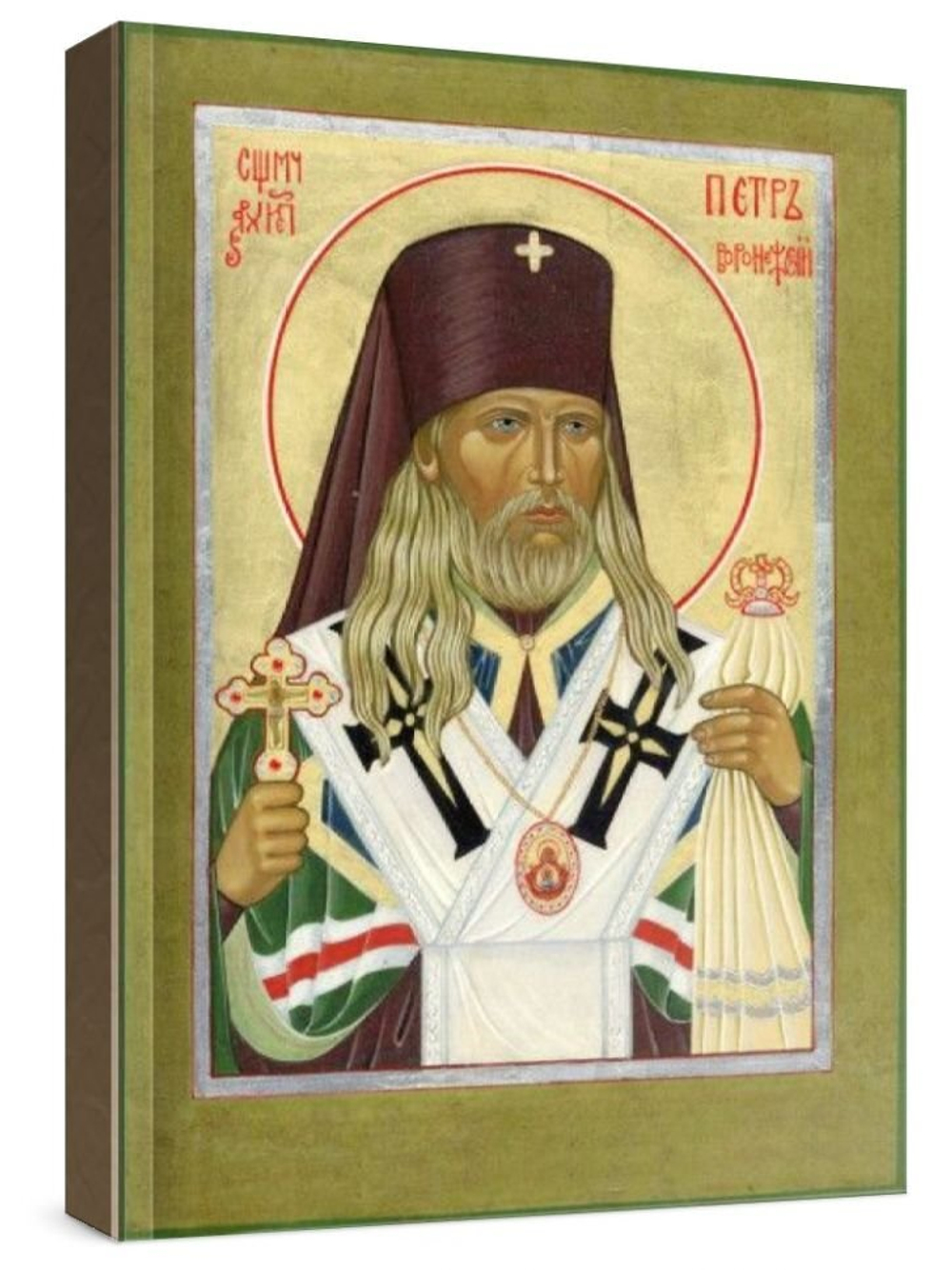 Петр Воронежский (рукописная икона)