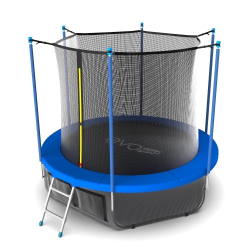 EVO JUMP Internal 10ft (Sky). Батут с внутренней сеткой и лестницей, диаметр 10ft (синий) + нижняя сеть